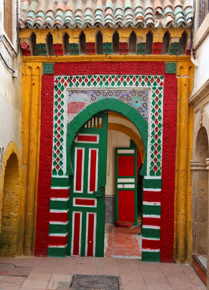 Colorful doorway in Essaouira.